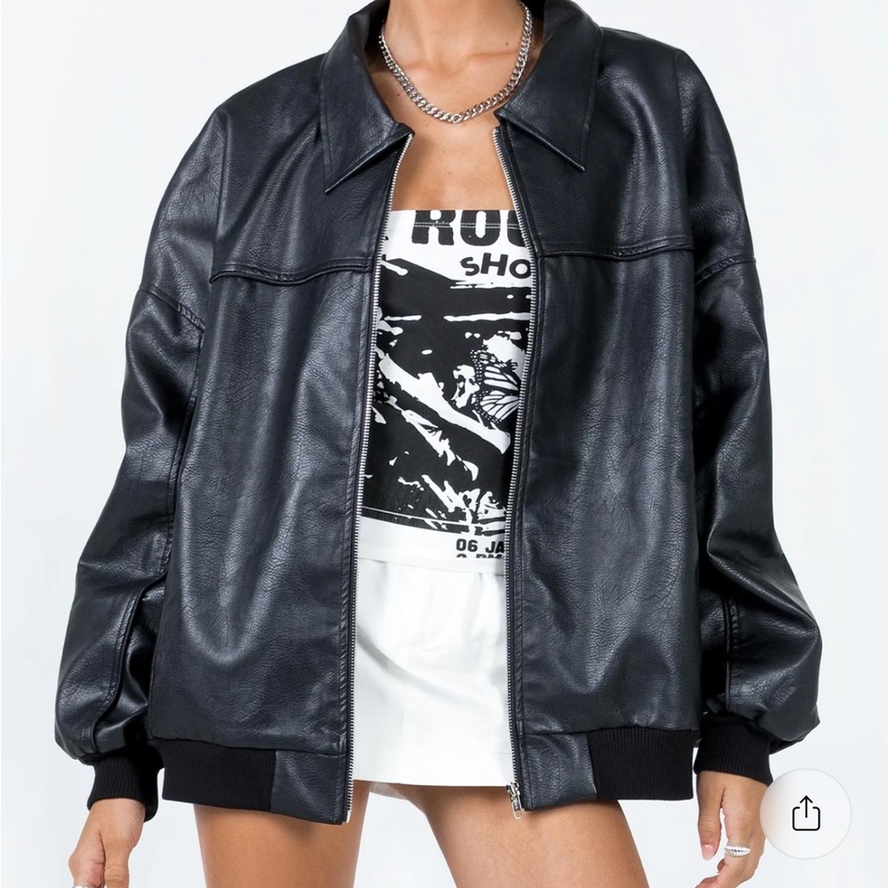 Princess Polly Black Leather Jacket